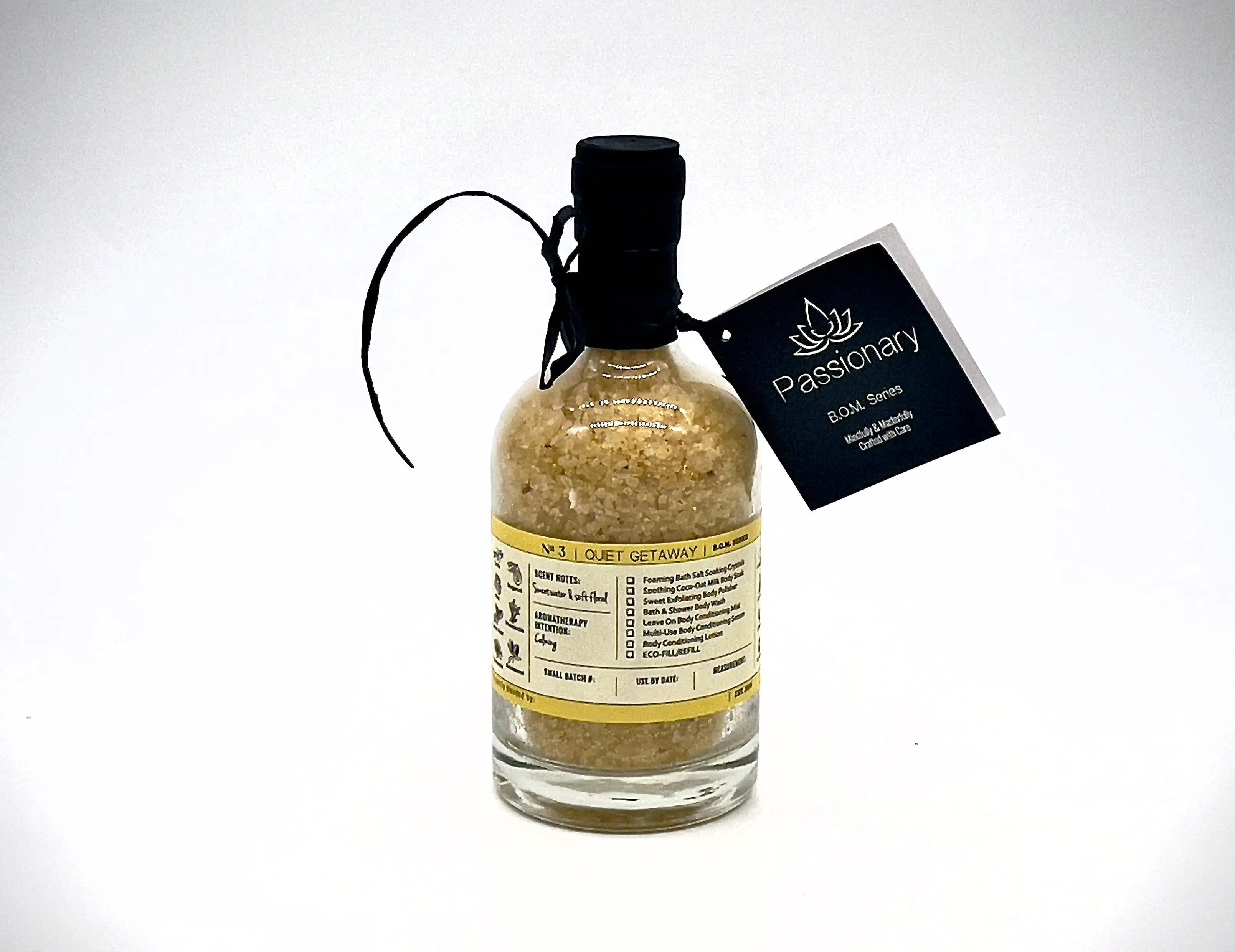 Foaming Bath Salt Soaking Crystals B.O.M. No. 3 Quiet Getaways Passionary Shop